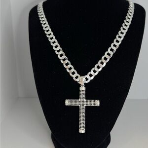 Silver Cross Pendant Necklace